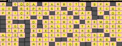 Crossword MadamFromage's Cabin Sunny Glade Isle