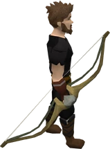 Spinebeam longbow equipped