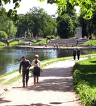 Tauride garden (Spb) Bridge lake obelisk