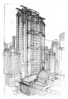 City skyscraper and dome