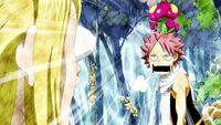 Natsu after eating a strange mushroom