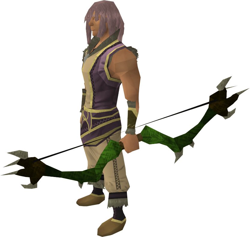 Dark bow (green) equipped