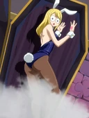 Lucy's blue bunny outfit