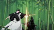 Kenpachi attacks Onmitsukido
