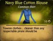 Navy Blue Cotton Blouse