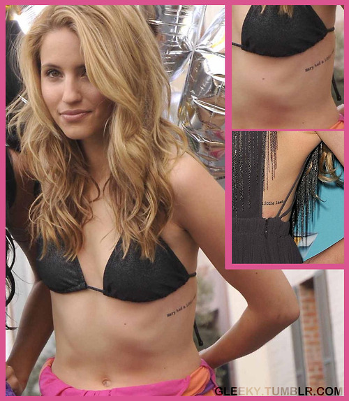 On Nov 16 2010 in dianna agron tattoos side body tattoo font dianna agron