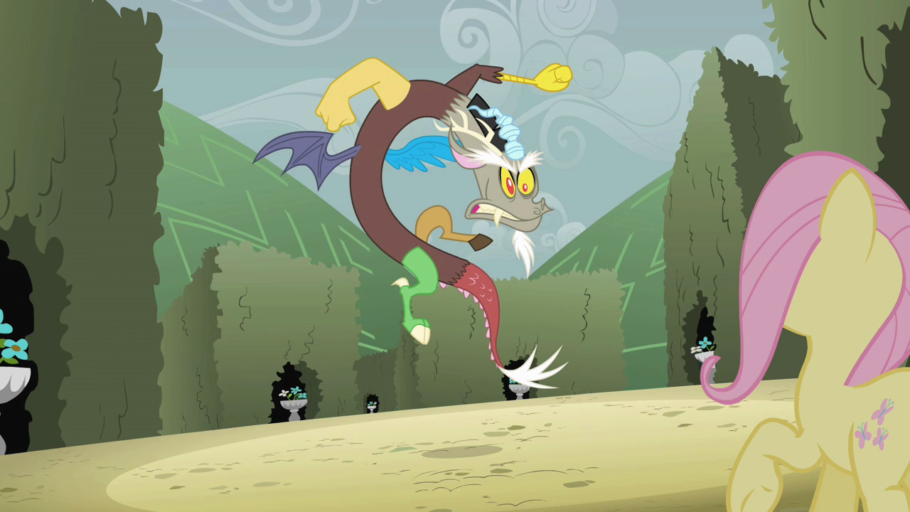 Discord snapping at Fluttershy S2E01