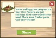 Cow Pasture Hay Bundles Progress Message