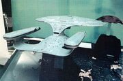 USS Enterprise-D six-foot studio model with D'Kora class studio model mounted at Image G