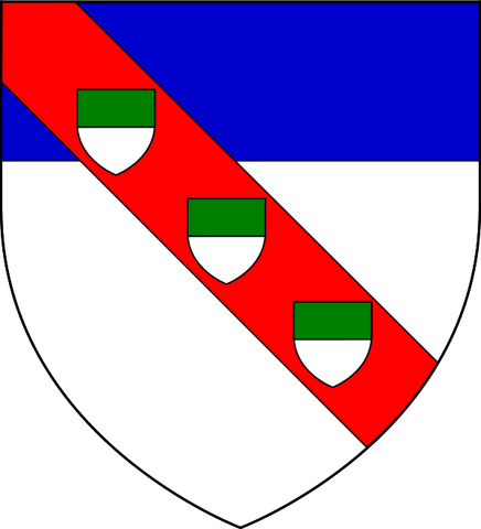 File:Argent-chief-azure-bend-gules-inescutcheons3-perfess-vert-argent.svg