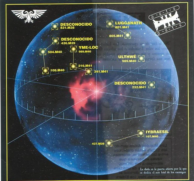 Eldar mundo astronave posición