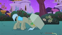 Mr. Greenhooves eating a carrot S1E26
