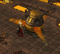 Players repairing a broken boiler