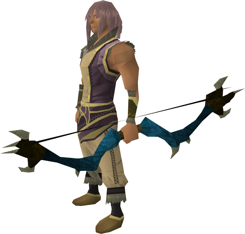 Dark bow (blue) equipped