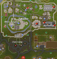 Easter portal location relative to Falador