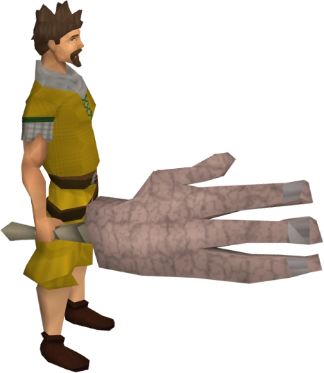 Giant's hand equipped