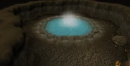 Steam pool in cave in Land of Holly and Hawthorn before using Cloud key
