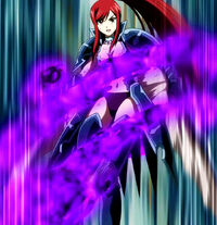Erza captured by Jose's Darkness Magic