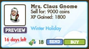 Mrs Claus Gnome Market Info