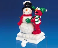 Elmo snowman stocking hanger