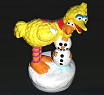 Big bird snowman music box