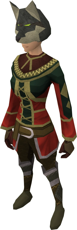 Wolf mask equipped