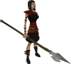 Vesta's spear equipped