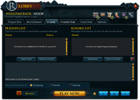 RuneScape Lobby Friends