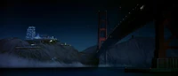 Starfleet Headquarters at night
