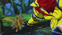 Erza throws Azuma down