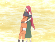 Naruto abraza a Kushina