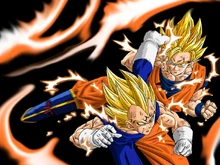 Goku SSJ2 vs Majin Vegeta Wallpaper
