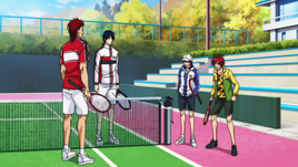 Oni, Tokugawa, Ryoma and Kintaro prior to their quick matches