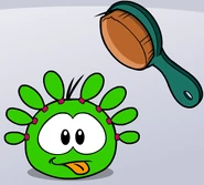 Green puffle brush