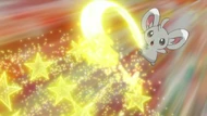EP711 Minccino usando rapidez
