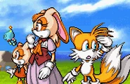 Sonic advance 2 ending artwork Vanilla Cream and Tails