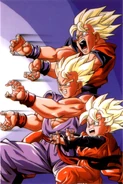 Gohan Goten y Goku vs Broly