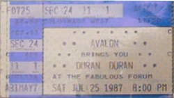 TICKET The Great Western Forum, Inglewood, Los Angeles, CA (USA) WIKIPEDIA DURAN DURAN