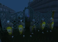 Dov guards protecting the queen