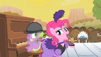 Pinkie Pie singing and Spike winking S1E21