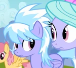 Flitter and Cloudchaser look at each other S2E22