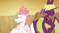 Purple dragon about to belch fire S2E21