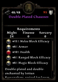 Double-plated chausses