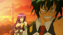 Medaka appears behind Hyuga