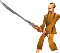Auspicious katana equipped
