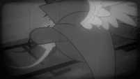 Gustave tying Pinkie on the train tracks S2E24