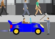 MopedCoupleInACar