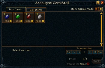 Ardougne Gem Stall stock