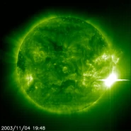Simulated solar flare activity
