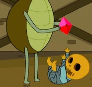 Mr. Turtle stealing Skeleton Baby's ruby